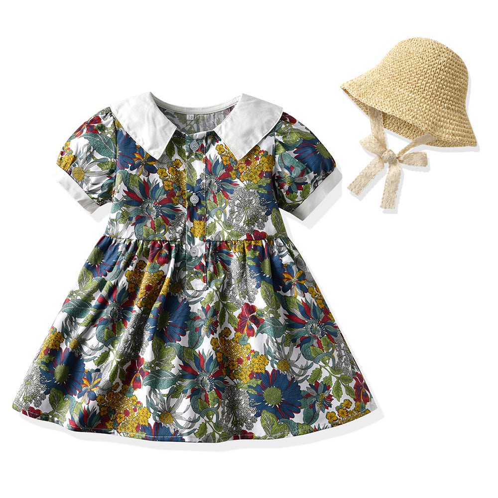 Wholesale Children's Cotton Countryside Style Floral Dresses